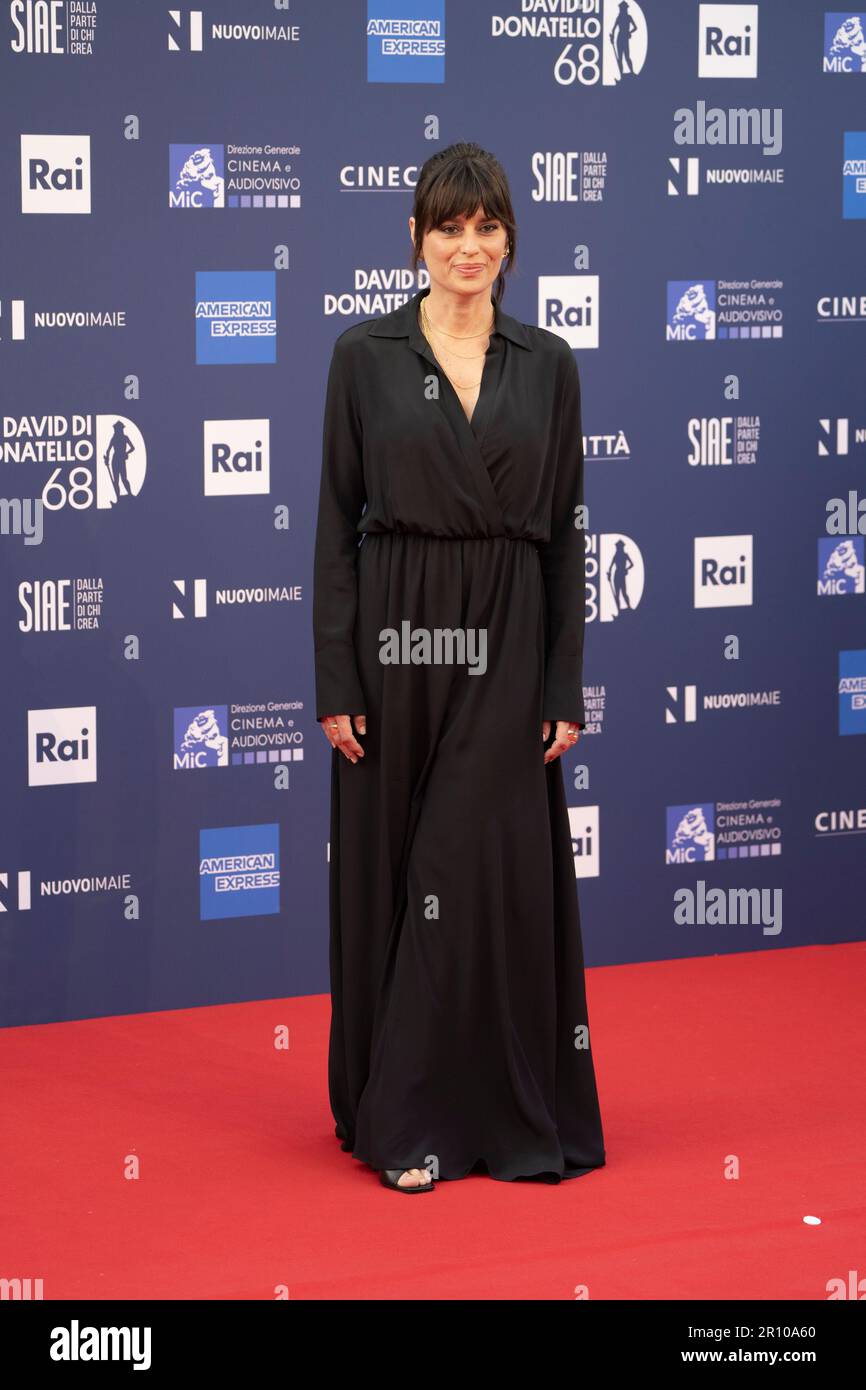 Rome, Italie, 10 mai 2023 - Claudia Pandolfi assiste au tapis rouge pour le 68° David di Donatello. Crédits: Luigi de Pompeis/Alamy Live News Banque D'Images