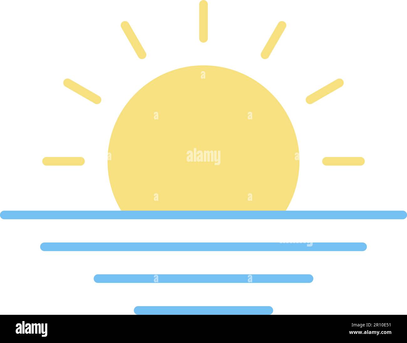 Image vectorielle de l'icône de coucher de soleil. Adapté aux applications mobiles, aux applications Web et aux supports d'impression. Illustration de Vecteur