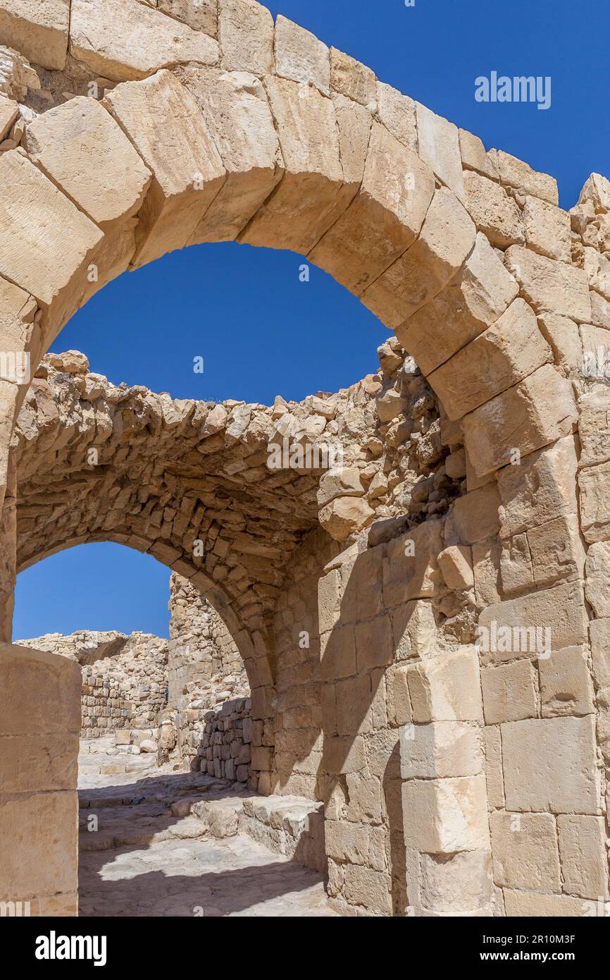 Arches du château de Shobak, King's Highway, Jordanie Banque D'Images