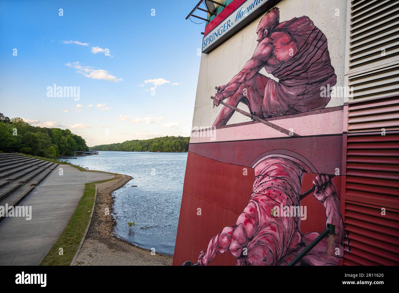 Lake Lanier Olympic Park, un lieu de compétition olympique d'aviron et de canoë/kayak, à Gainesville, Géorgie. (ÉTATS-UNIS) Banque D'Images