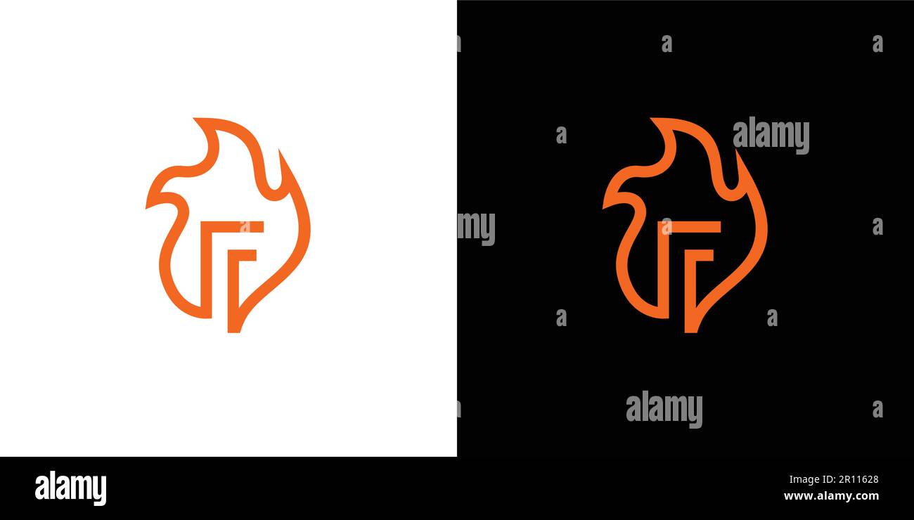 Moderne et professionnel lettre F initiales logo feu Illustration de Vecteur