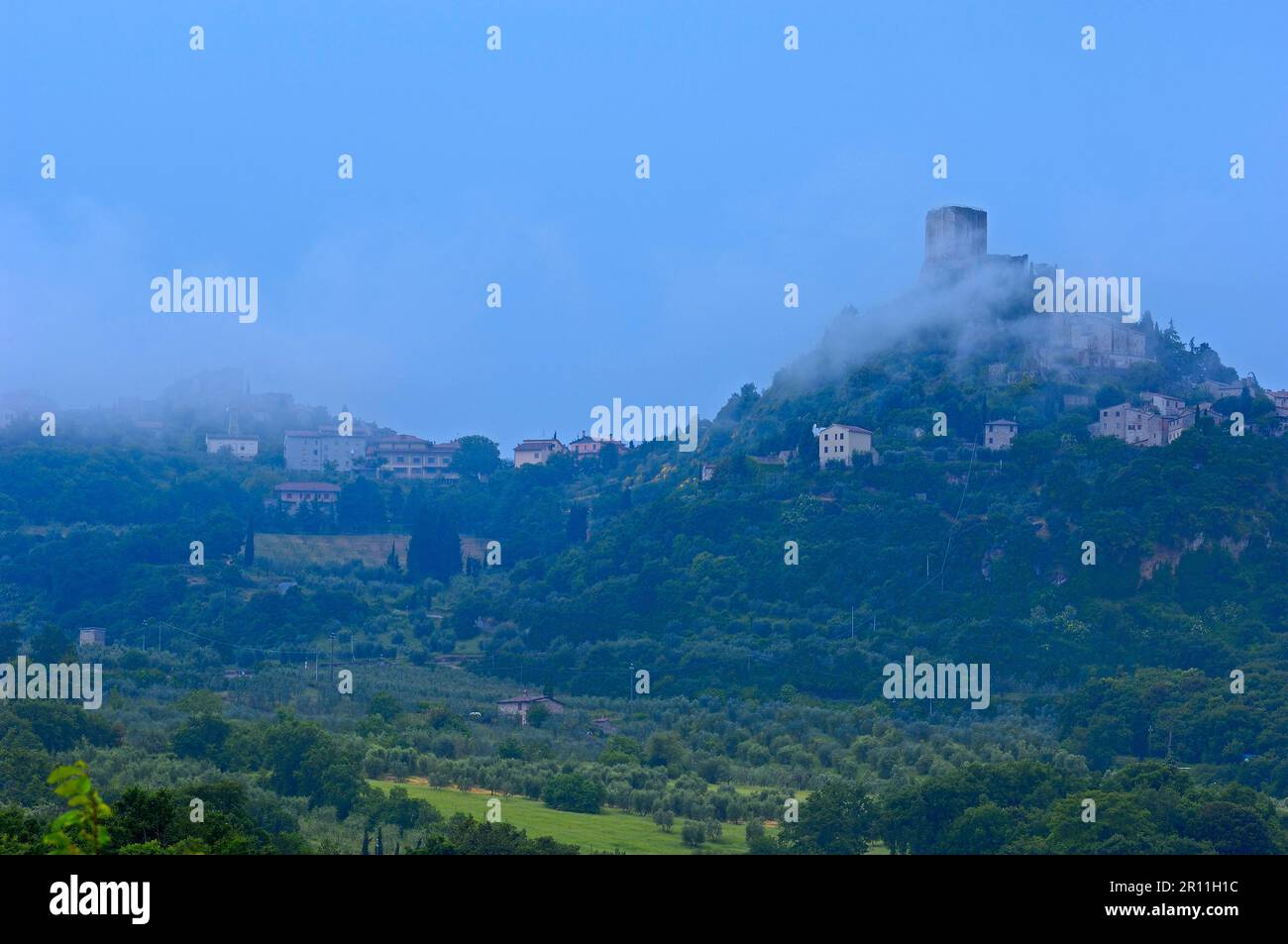 Rocca d'Orcia, Rocca de Tentennano, Val d'Orcia, Vallée d'Orcia, site classé au patrimoine mondial de l'UNESCO, Paysage de Toscane, province de Sienne, Toscane, Italie Banque D'Images