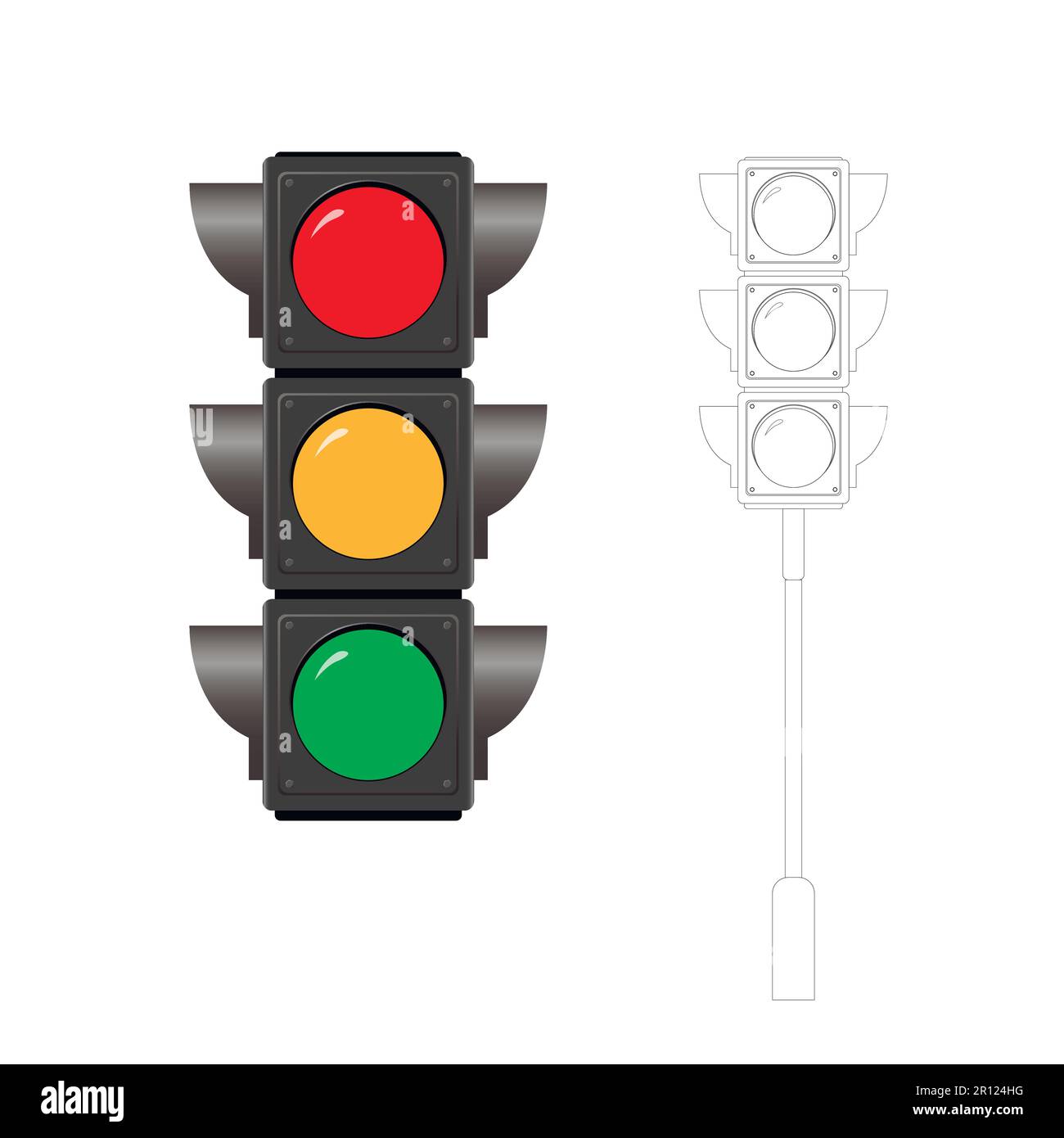 Image vectorielle d'un feu de circulation. Illustration vectorielle. Illustration de Vecteur