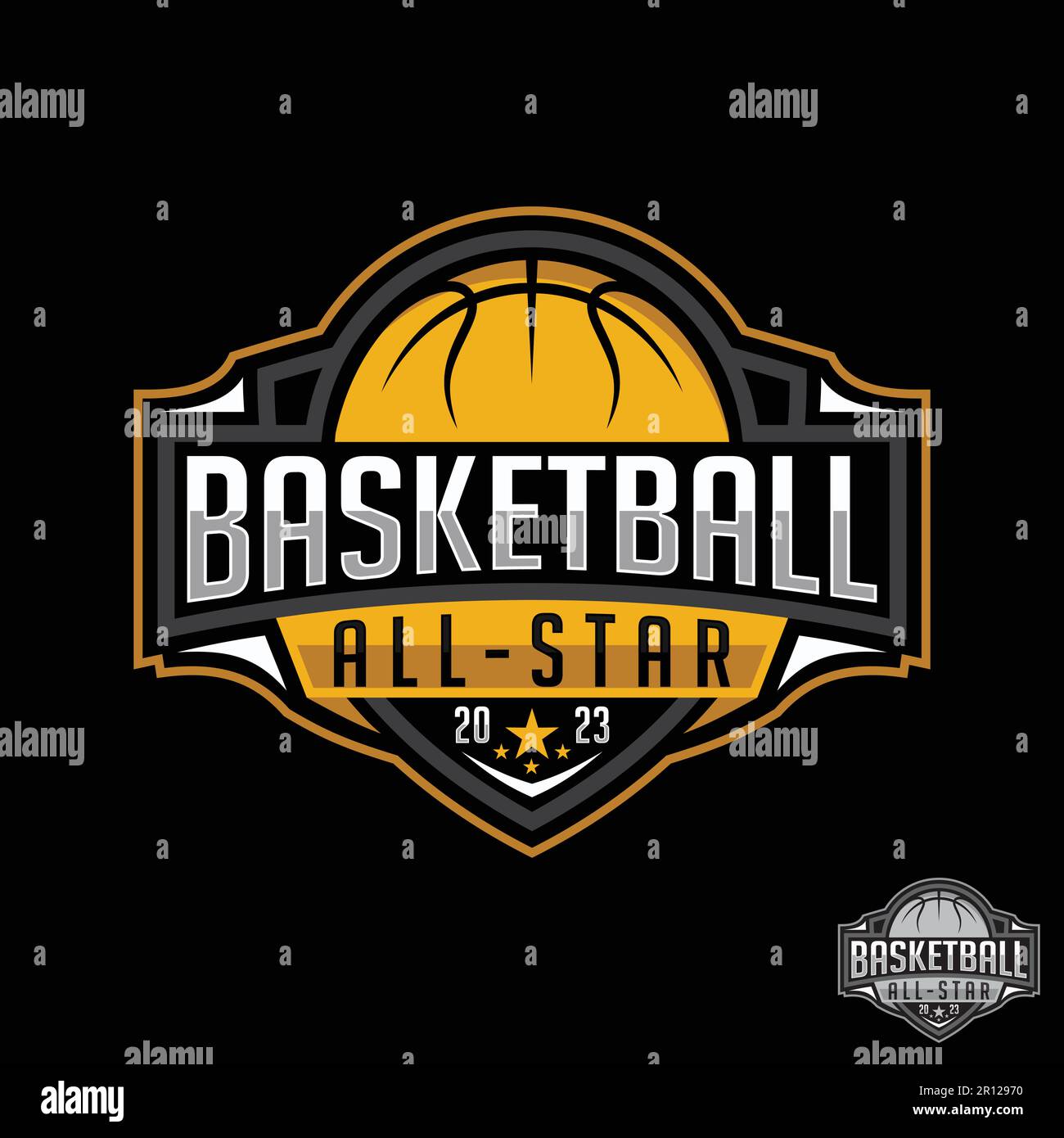 Logo basket-ball All Star vector mascotte avec concept moderne pour l'équipe sportive. Illustration vectorielle Illustration de Vecteur