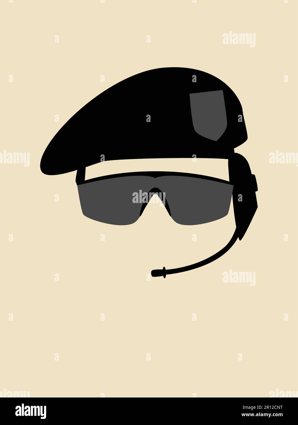 Graphique simple d'un homme avec béret et lunettes Illustration de Vecteur