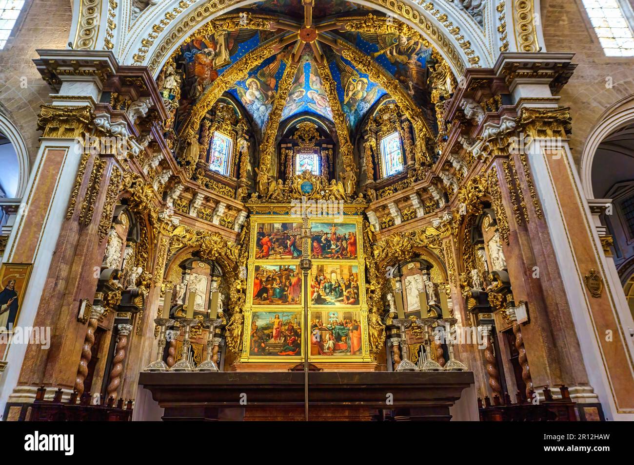 Cathédrale Santa Maria de Valencia. Chapelle principale. Valence. Comunidad Valenciana. Espagne Banque D'Images