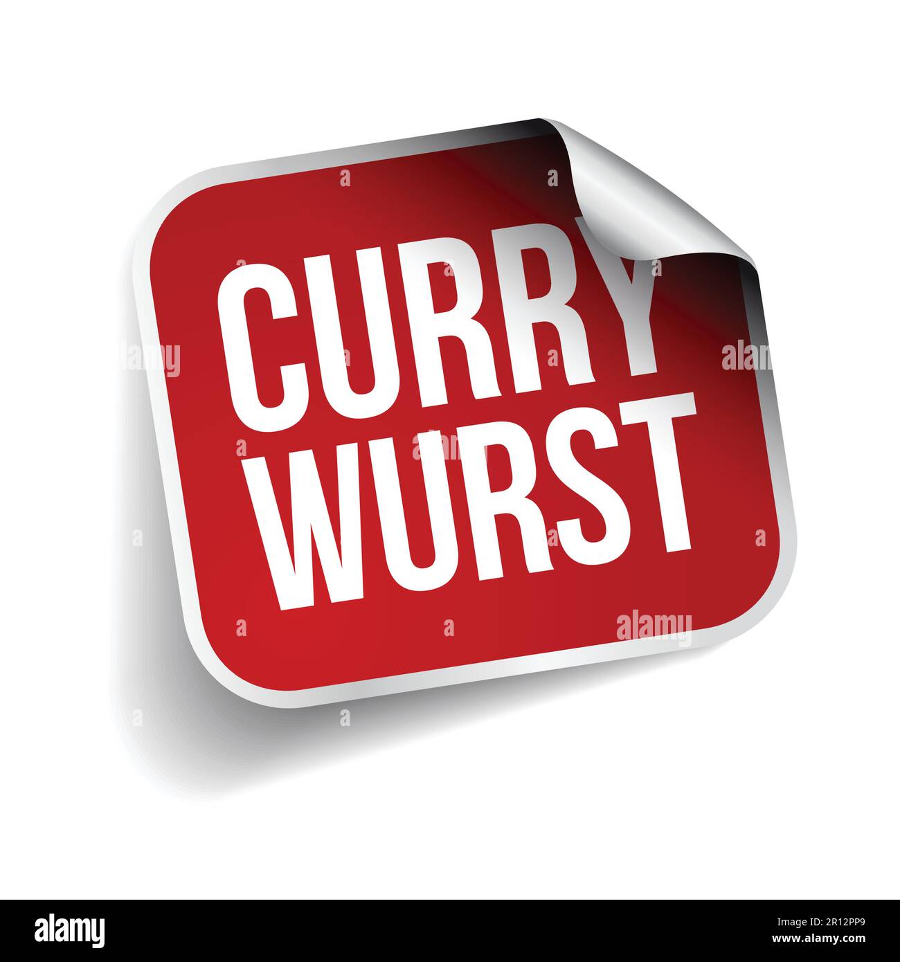 Étiquette rouge curry wurst Illustration de Vecteur