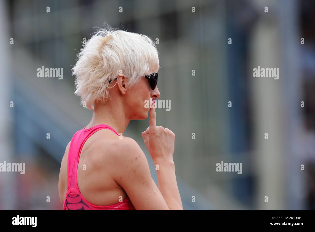 Ariane Friedrich Hochsprung Leichtathletik Gala à Wattenscheid am 2,8.2009. Banque D'Images
