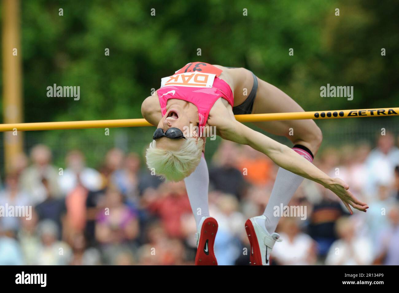 Ariane Friedrich Aktion Hochsprung Leichtathletik Gala à Wattenscheid am 2,8.2009. Banque D'Images