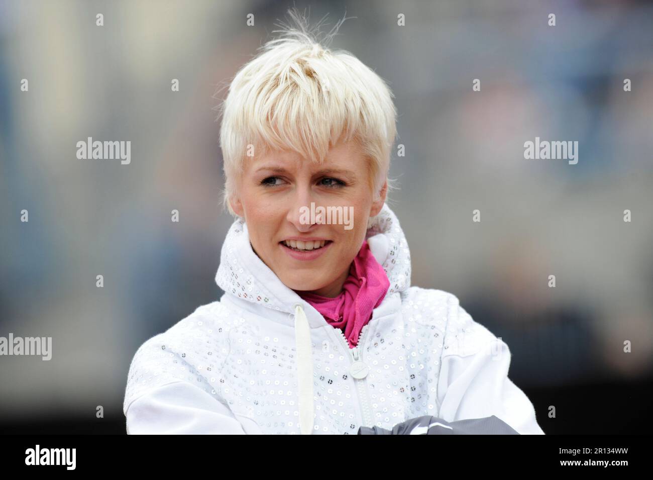 Ariane Friedrich Hochsprung Porträt Leichtathletik Gala à Wattenscheid am 2,8.2009. Banque D'Images