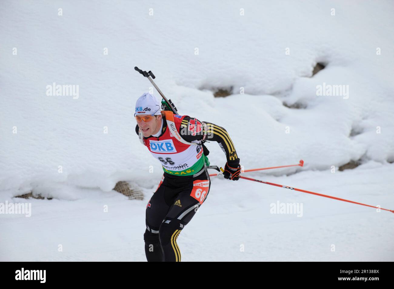 Toni Lang Aktion. Biathlon 10 KM Sprint der Männer am 17.1.2009 à  Ruhpolding Photo Stock - Alamy