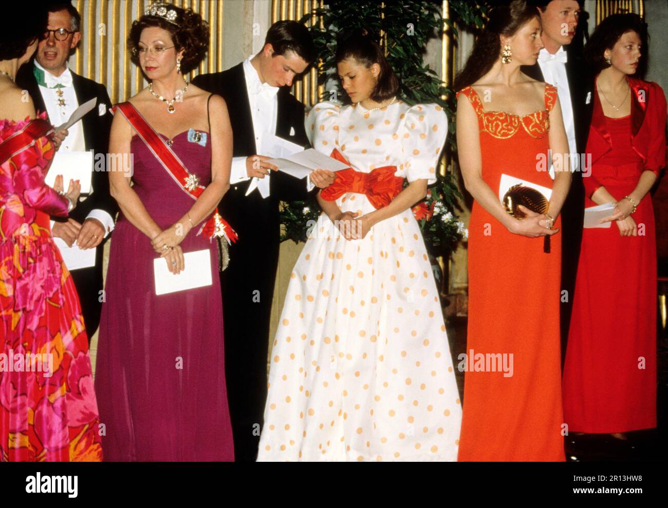CROWN PRINCESS VICTORIA lors de son premier dîner de gala au Royal Palace de Stockholm lors de la visite de l'État norvégien Banque D'Images