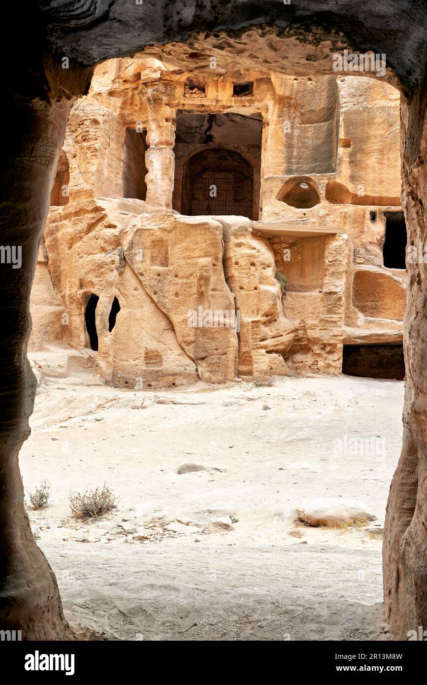 Jordanie. Site archéologique de la petite Petra. Wadi Musa Banque D'Images