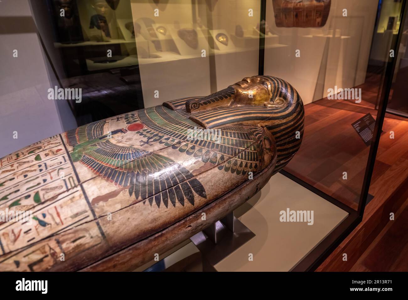 Cercueil de Taremetchenbastet - sarcophage égyptien antique au Musée archéologique national - Madrid, Espagne Banque D'Images