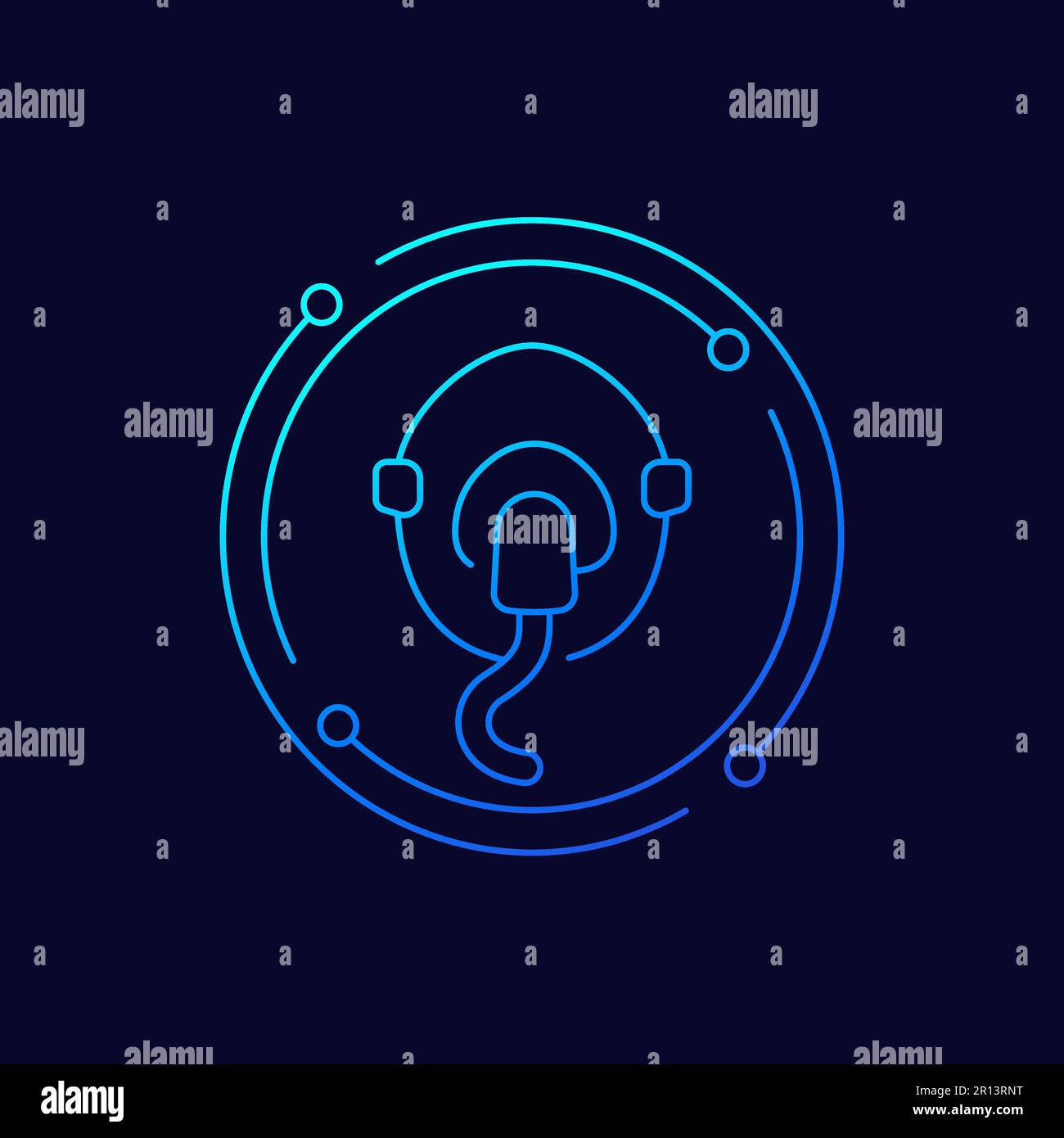 icône de masque d'oxygène, conception linéaire Illustration de Vecteur