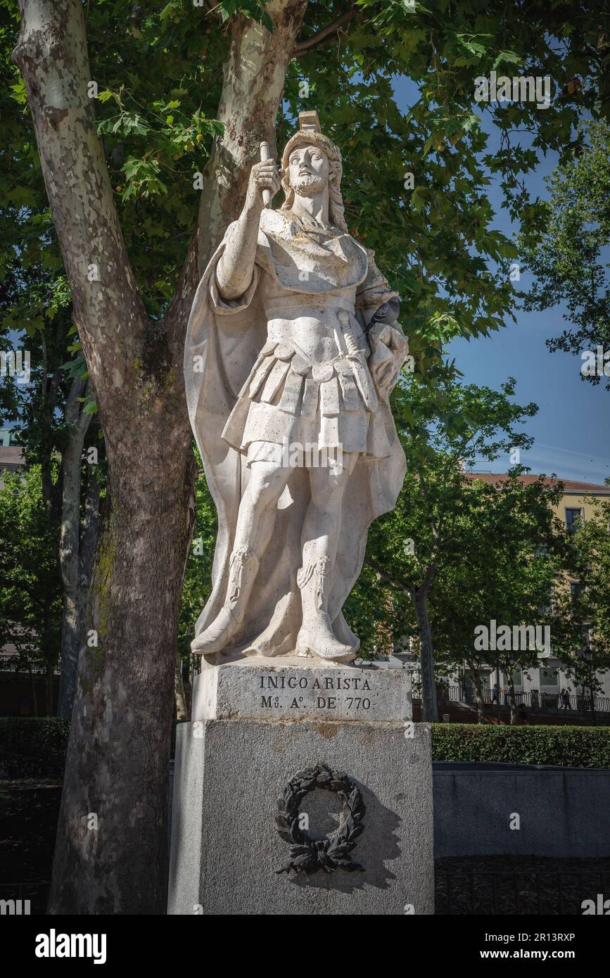 Statue d'Inigo Arista de Pampelune à la place Plaza de Oriente - Madrid, Espagne Banque D'Images