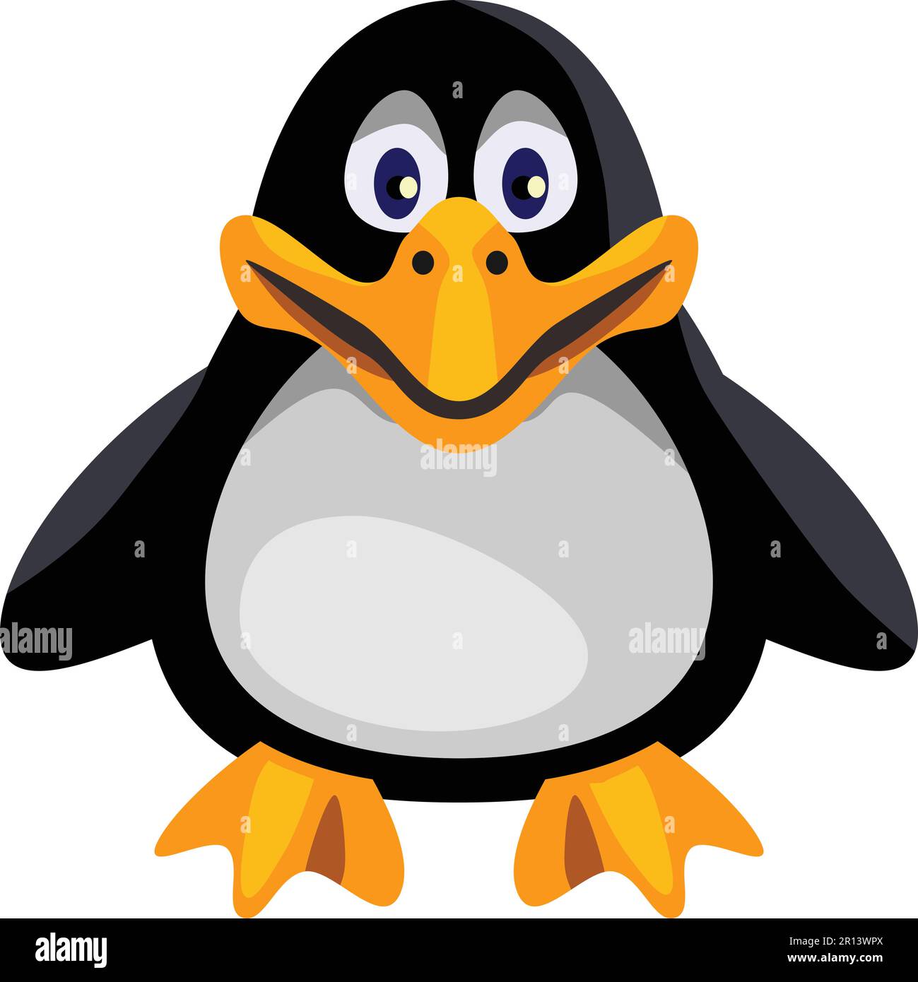 Black White Penguin Baby Animal Cartoon Vector Illustration de Vecteur