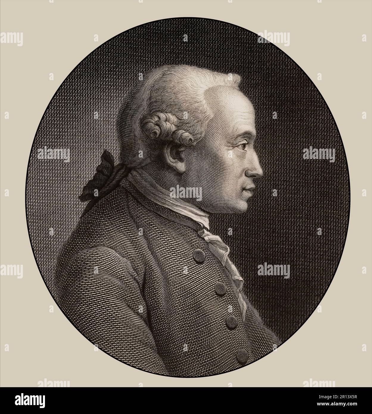 Emmanuel Kant, 1724 - 1804, philosophe allemand des Lumières, modifié numériquement Banque D'Images
