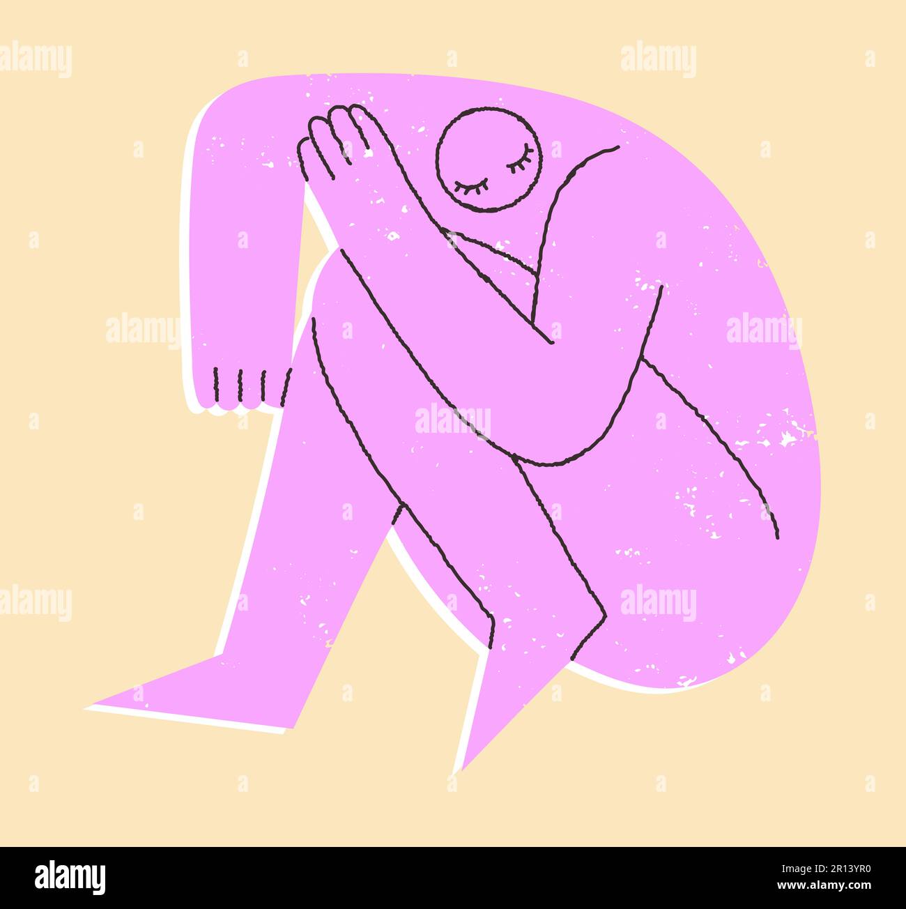 Image stylisée d'une personne assise Illustration de Vecteur