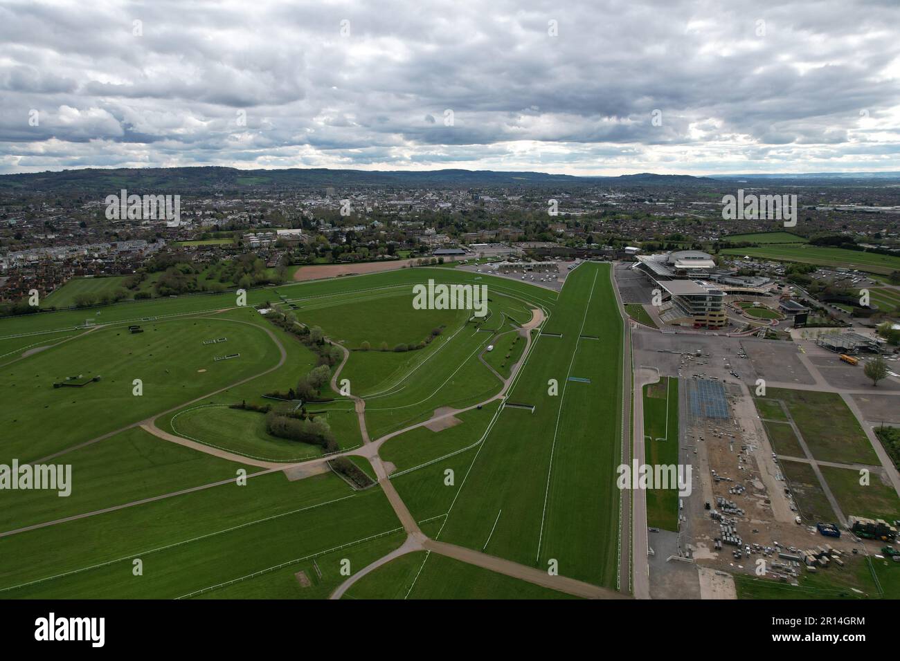 Création d'une prise de vue aérienne Cheltenham racecourse Gloucestershire Royaume-Uni Banque D'Images