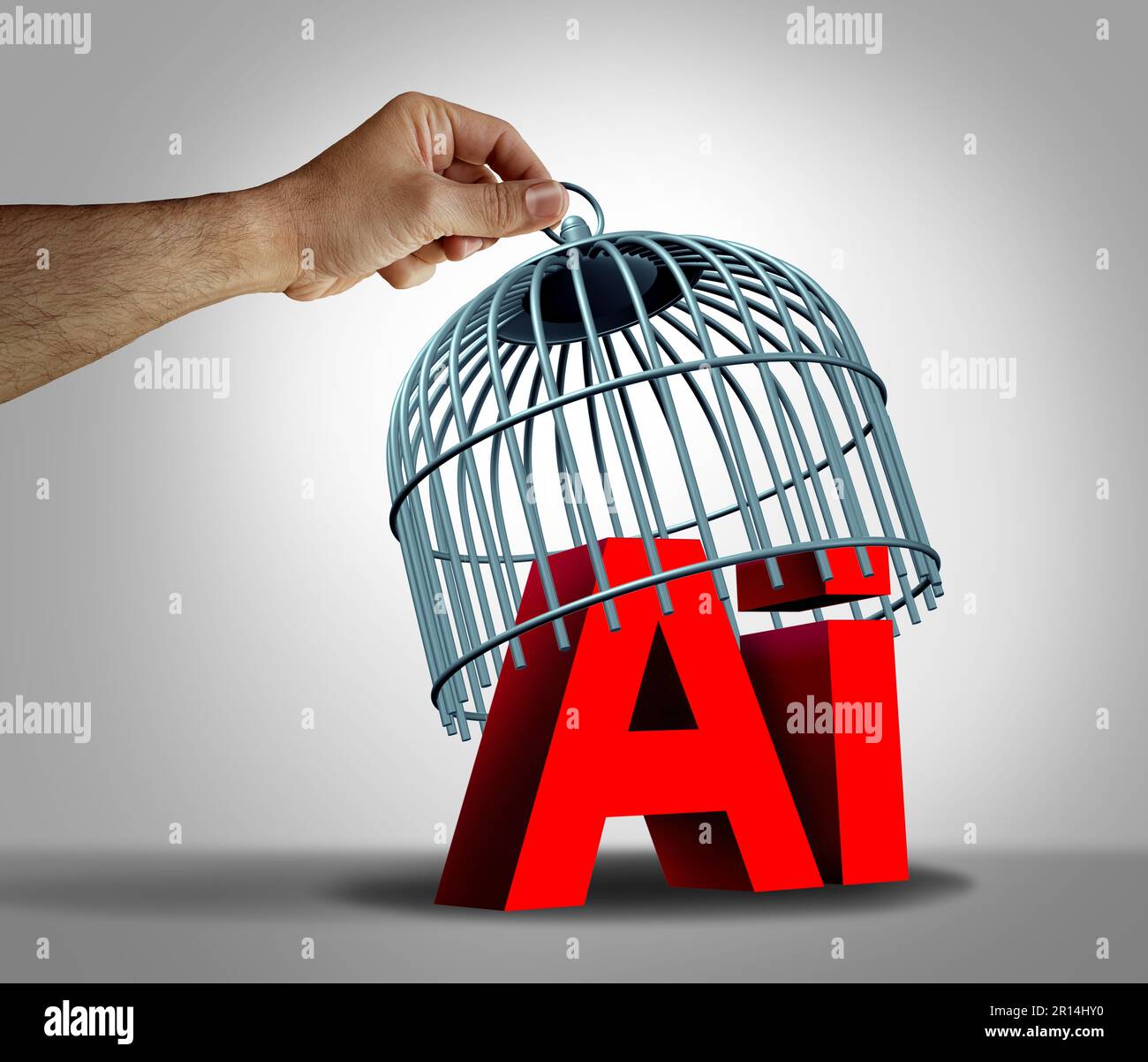 Barrière de protection à la technologie de l'IA comme protocoles de sécurité et mesures de protection pour l'intelligence artificielle afin d'atténuer les risques associés à l'ordinateur Banque D'Images