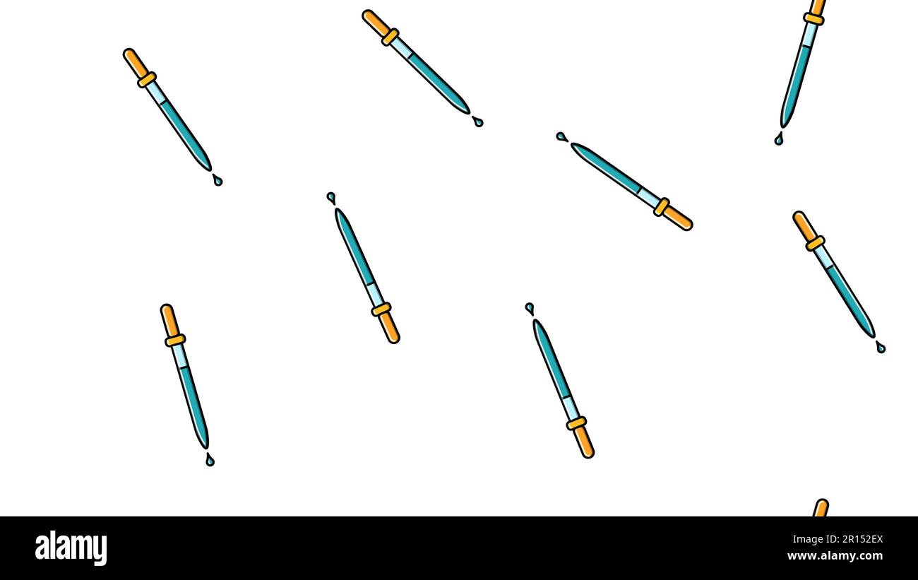 Texture sans couture des pipettes à répétition pour la médecine scientifique pour le titrage, l'instillation de médicaments avec des gouttes sur un ba blanc Illustration de Vecteur