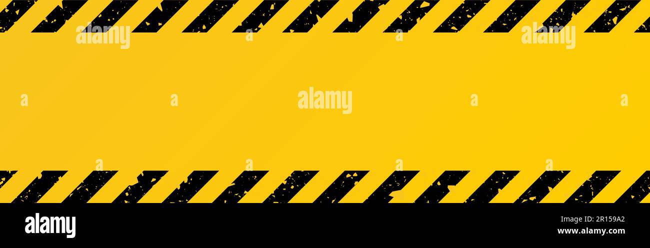Texture dangereuse. Modèle jaune et noir. Avertissement avec bandes diagonales. Conception de la bordure de construction. Bannière industrielle avec symbole d'attention. Vecteur Illustration de Vecteur