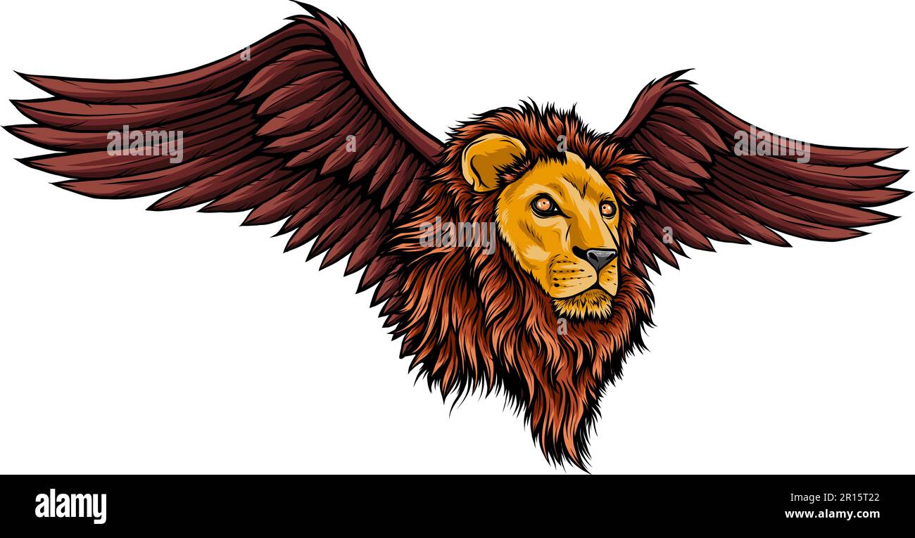 illustration vectorielle de la tête du lion sur fond blanc Illustration de Vecteur