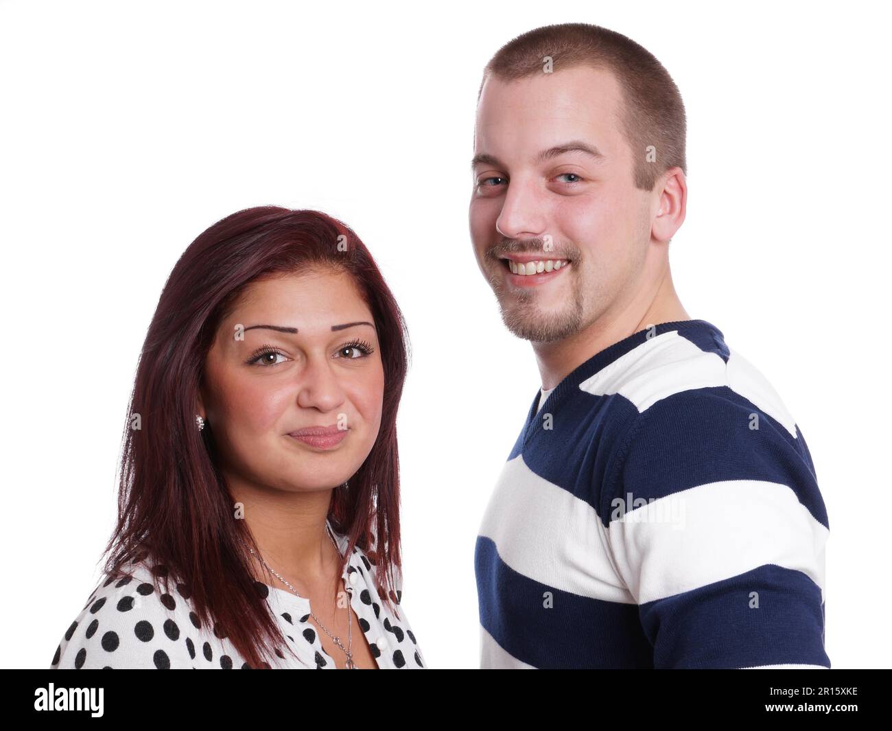 Jeune femme et young man smiling Banque D'Images