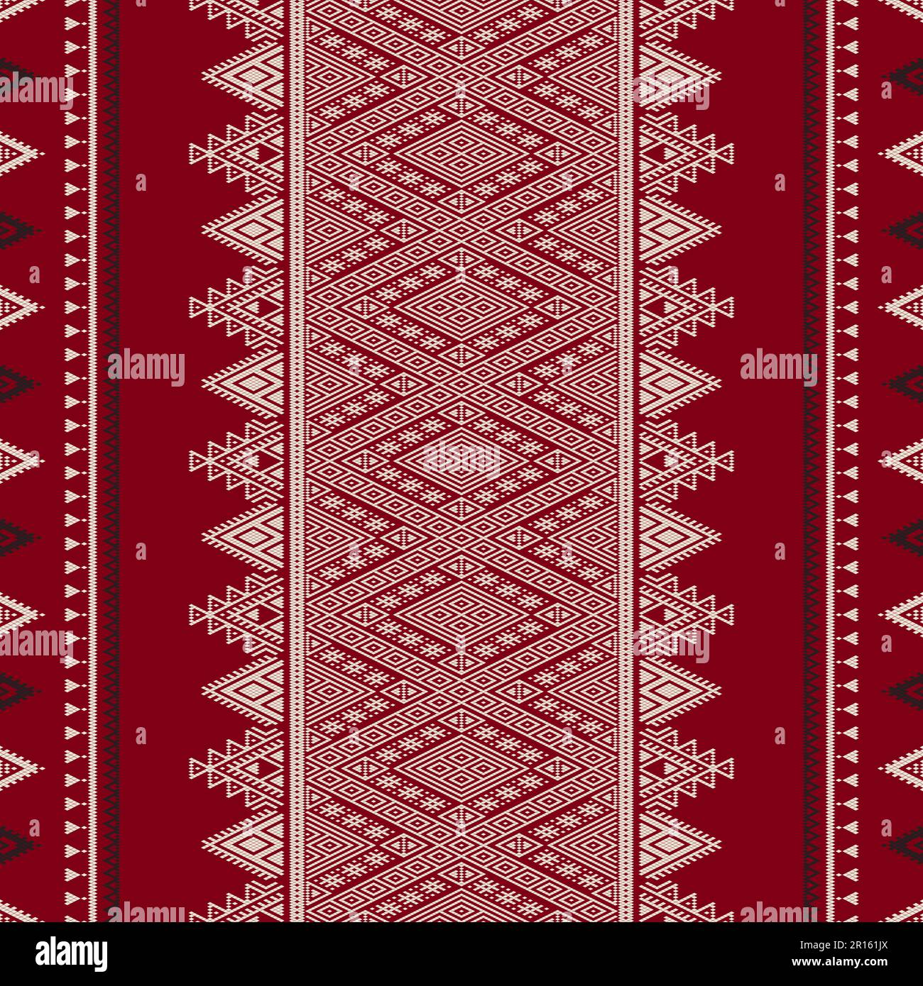 Motif brodé tunisien traditionnel, composition vectorielle sans couture Banque D'Images