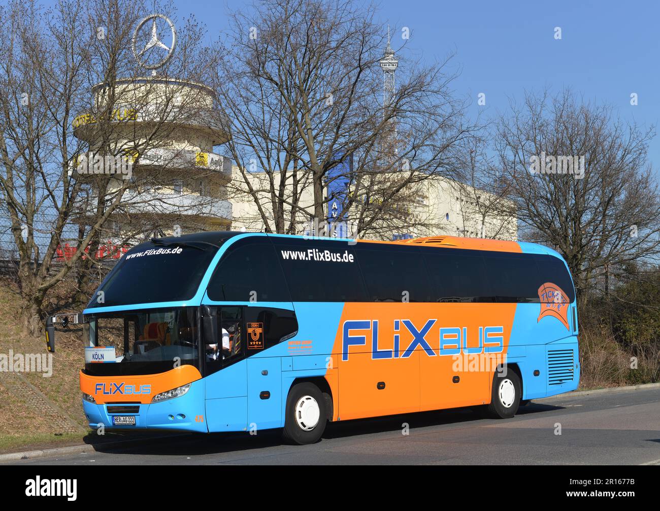 Bus longue distance, Flixbus, Berlin, Allemagne Banque D'Images