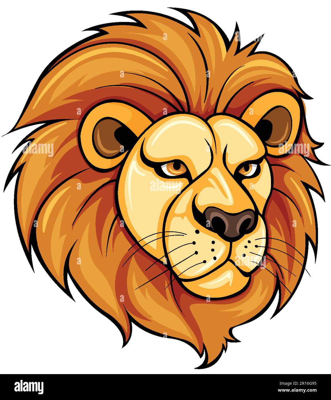 Illustration du visage Lion dans un style de dessin animé Illustration de Vecteur