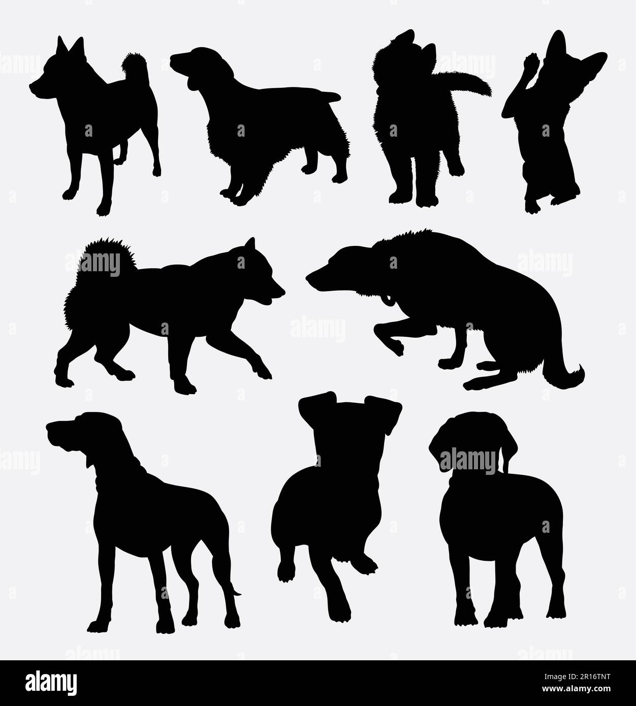silhouette d'animal de compagnie de chien Illustration de Vecteur