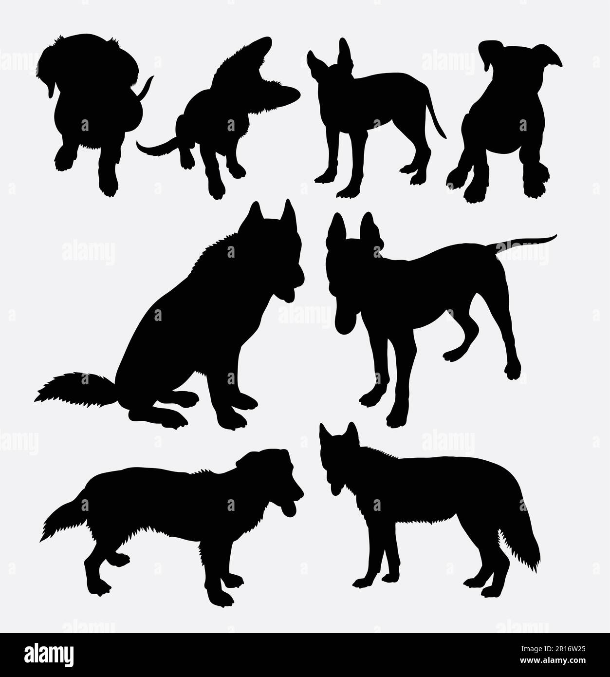 silhouette d'animal de compagnie de chien Illustration de Vecteur