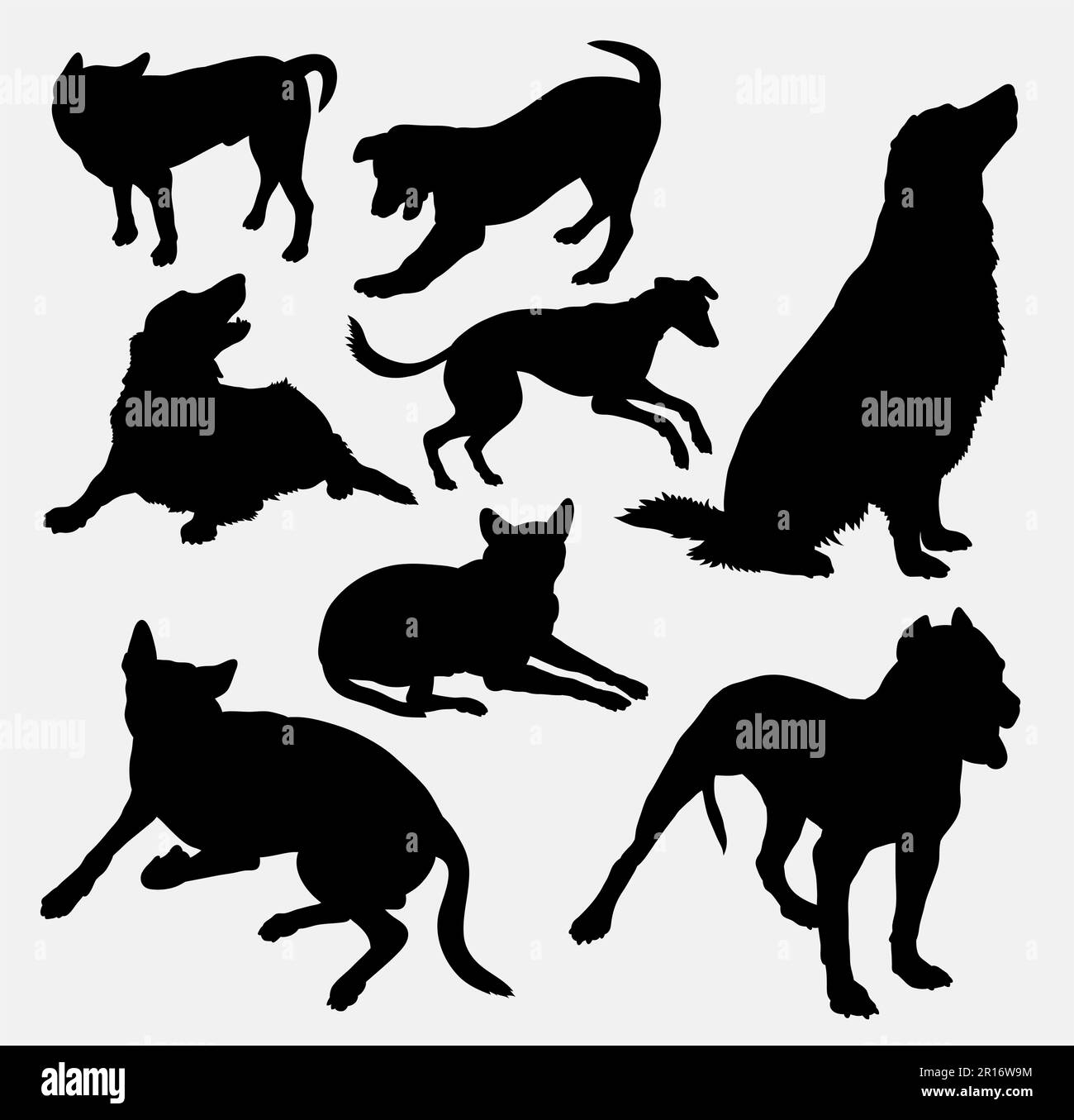 Silhouette d'animal de compagnie de chien Illustration de Vecteur