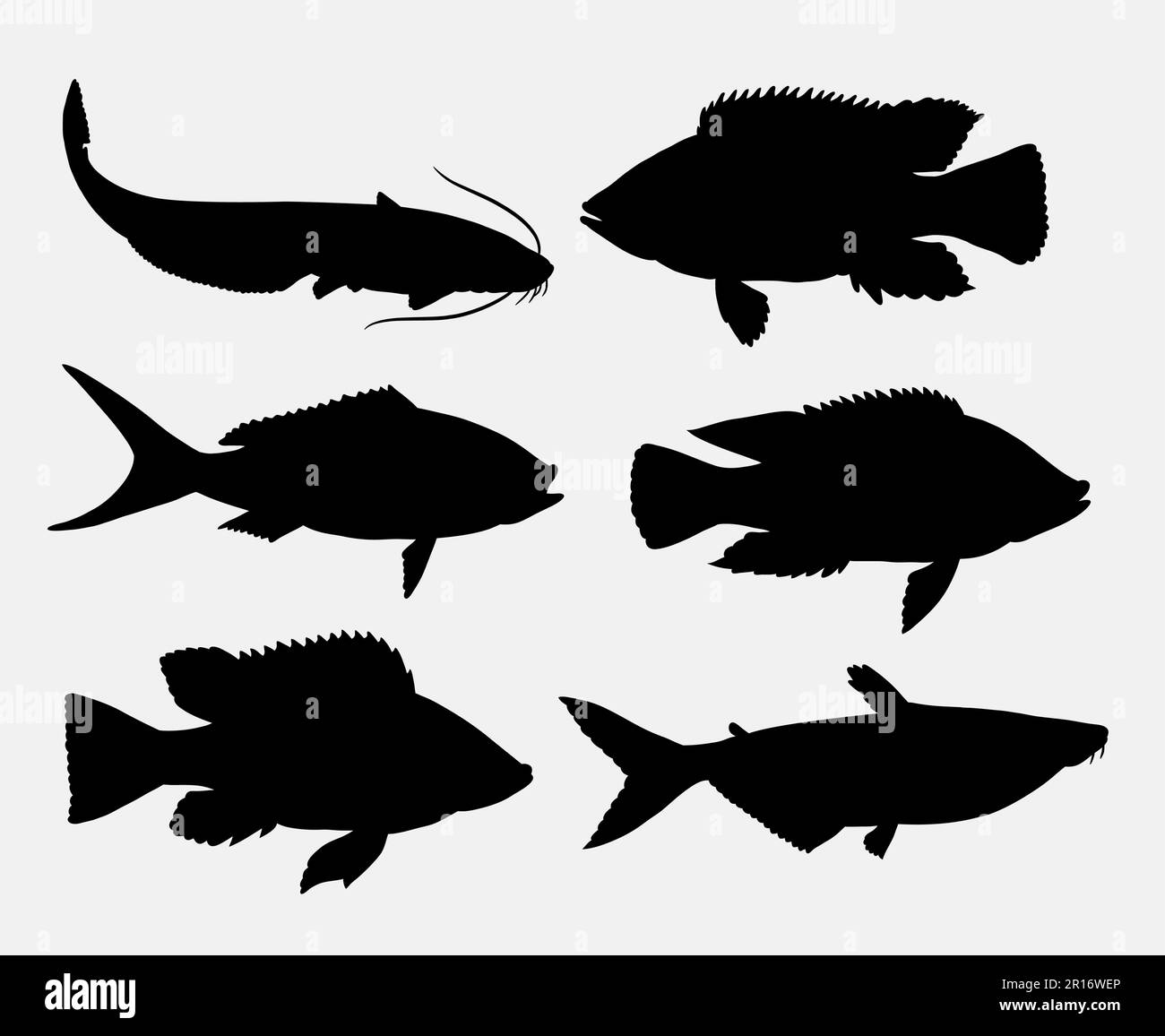 Silhouette d'animal de poisson 1. Bon usage pour symbole, icône, logo, mascotte, signe, ou n'importe quelle conception que vous voulez Illustration de Vecteur