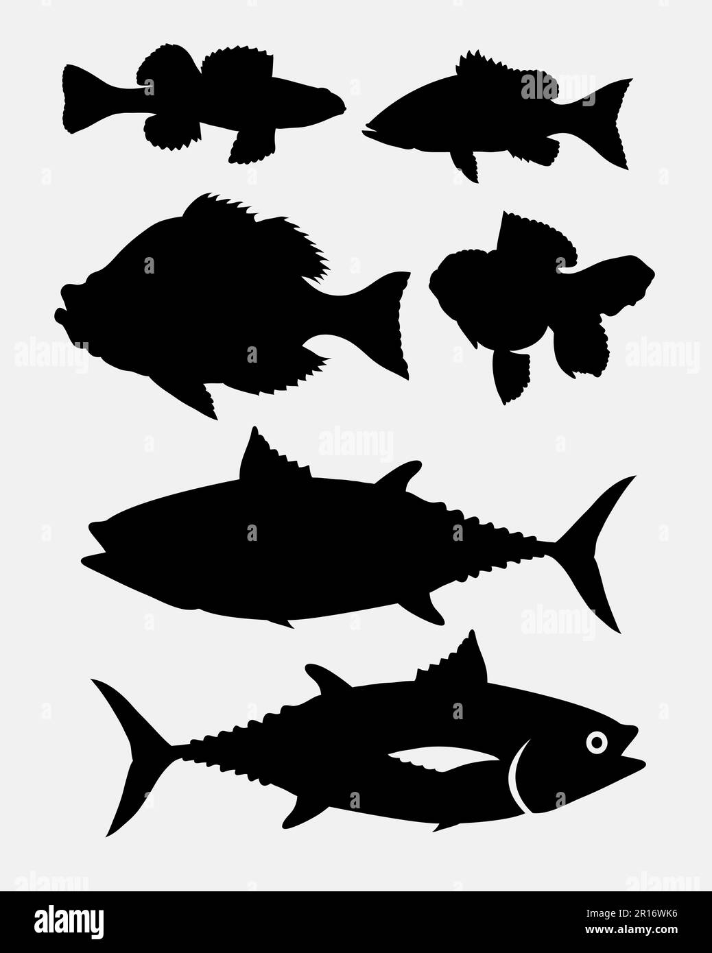 Silhouette d'animal de poisson bon usage pour symbole, logo, icône web, mascotte, signe, ou n'importe quelle conception que vous voulez Illustration de Vecteur