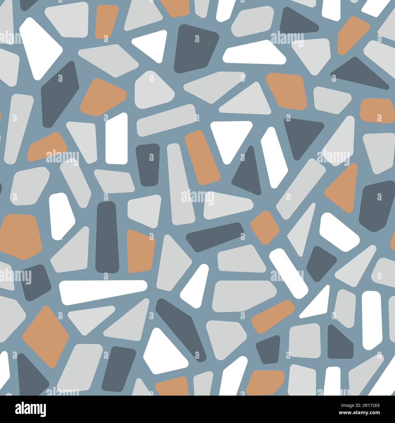 Motif transparent en mosaïque de céramique à vecteur ancien. Fond de sol en marbre de pierre. Imprimé mural en terrazzo. Illustration de Vecteur