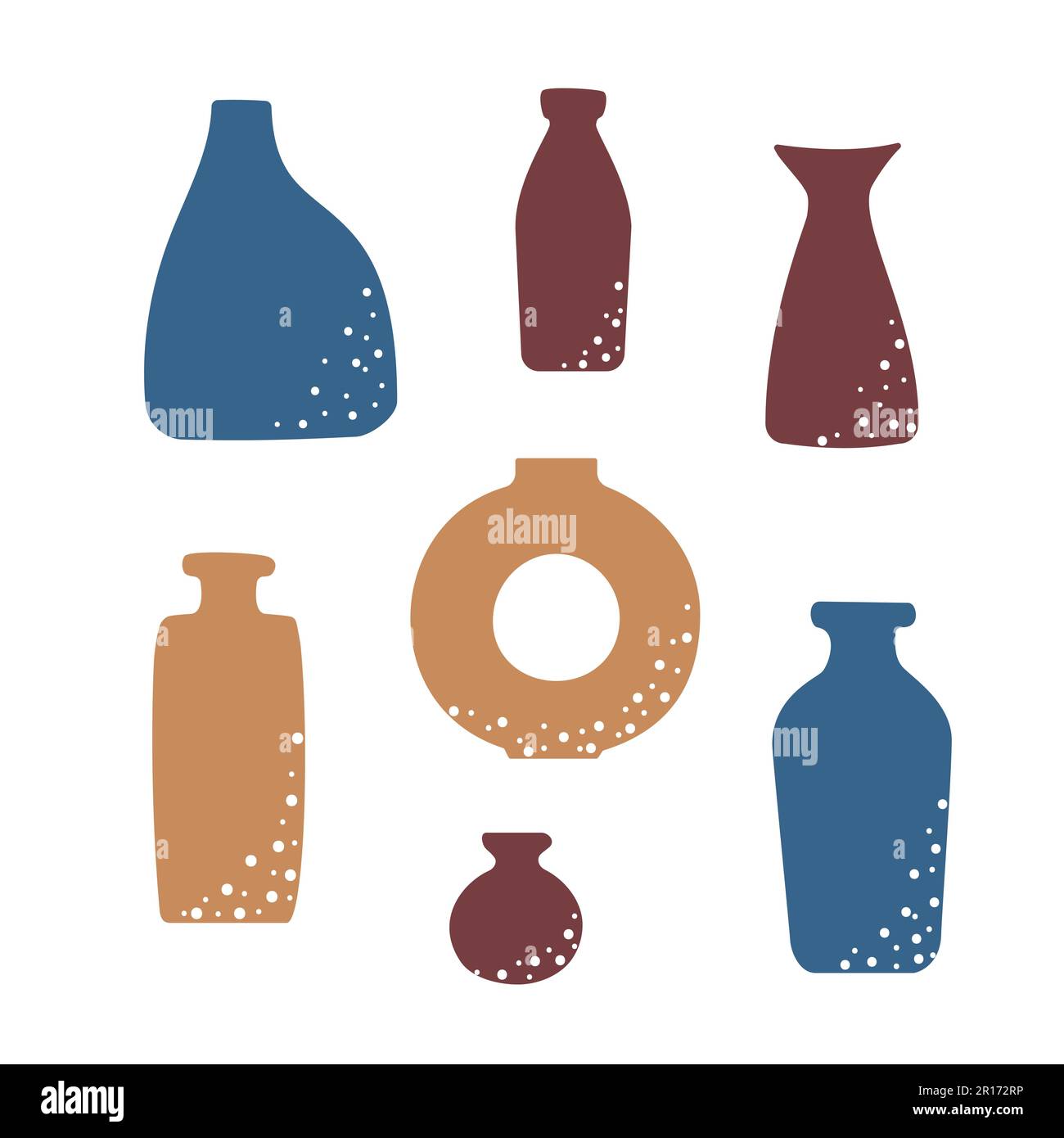 Vases en céramique minimalistes de style ancien illustrations vectorielles pour logo, icône, publication sur les réseaux sociaux, histoire, bannière, affiche. Illustration de Vecteur
