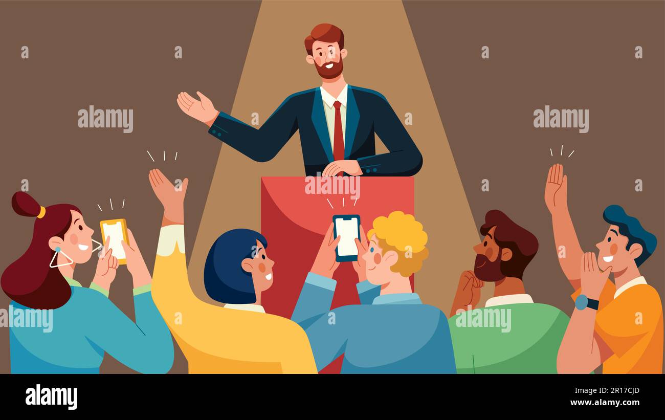 Homme de haut-parleur public Illustration de Vecteur