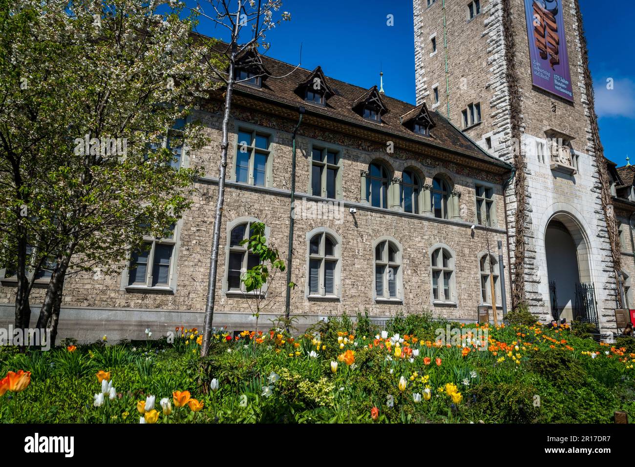 Entrée au Musée national suisse, Zurich, Suisse Banque D'Images