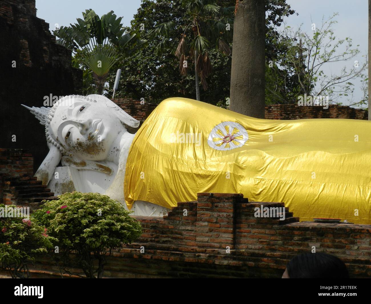 Thaïlande, Ayuthaya (ancienne capitale royale 1350-1767): Bouddha couché dans le complexe du temple Wat Yai Chai Mongkhon. Banque D'Images