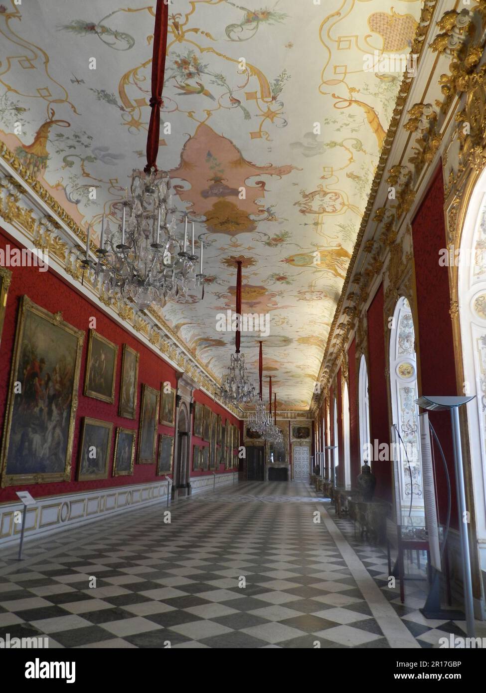 Allemagne, haute-Bavière, Schleissheim: La longue galerie d'images du nouveau Palais construit en 1701-27 pour l'électeur Max Emanuel de Bavière à des plans d'archit Banque D'Images