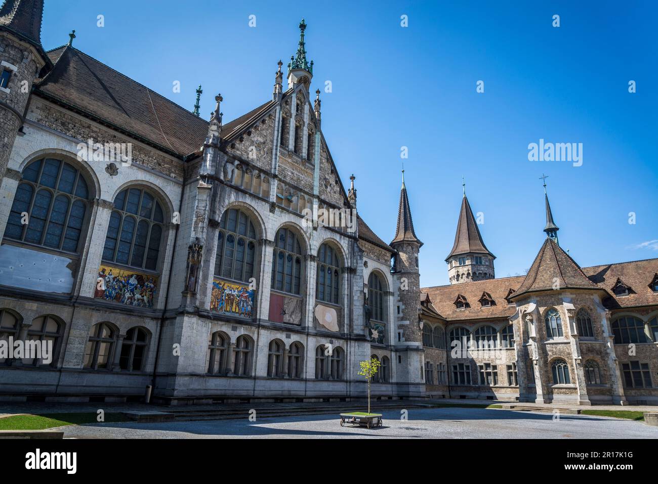 Cour du Musée national suisse, Zurich, Suisse Banque D'Images