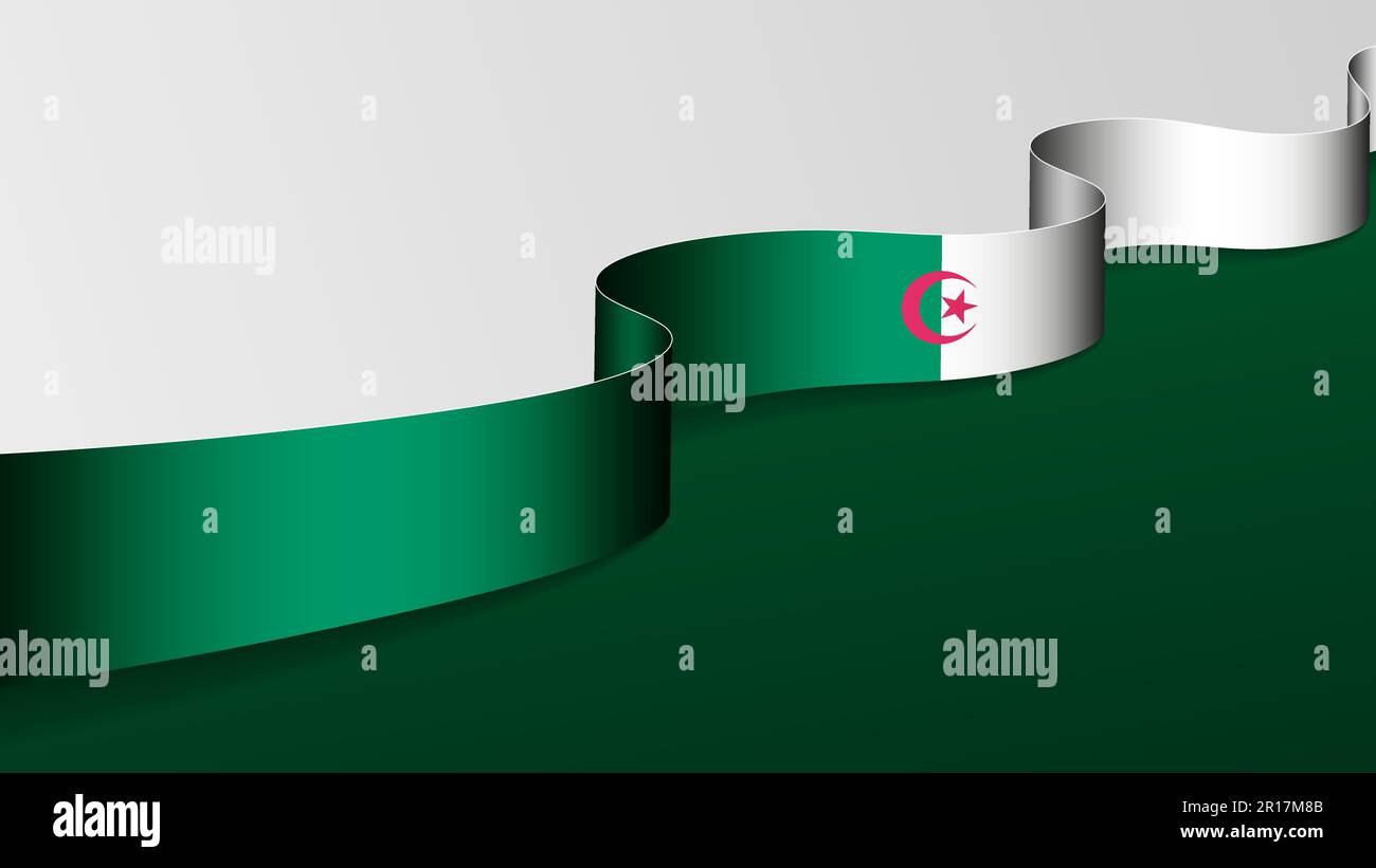 Algérie ruban drapeau arrière-plan. Élément d'impact pour l'utilisation que vous voulez en faire. Illustration de Vecteur