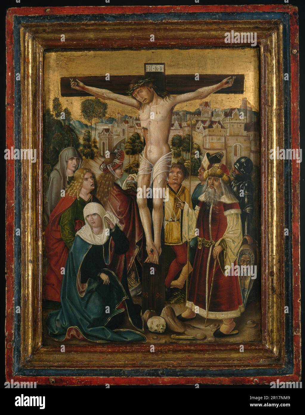 La Crucifixion Date: 1494 artiste: Autrichien ou bavarois Banque D'Images