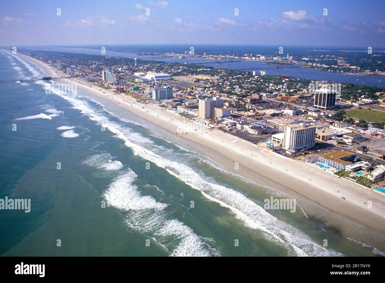 Vue aérienne de l'univers plus célèbre plage Daytona Beach en Floride Banque D'Images