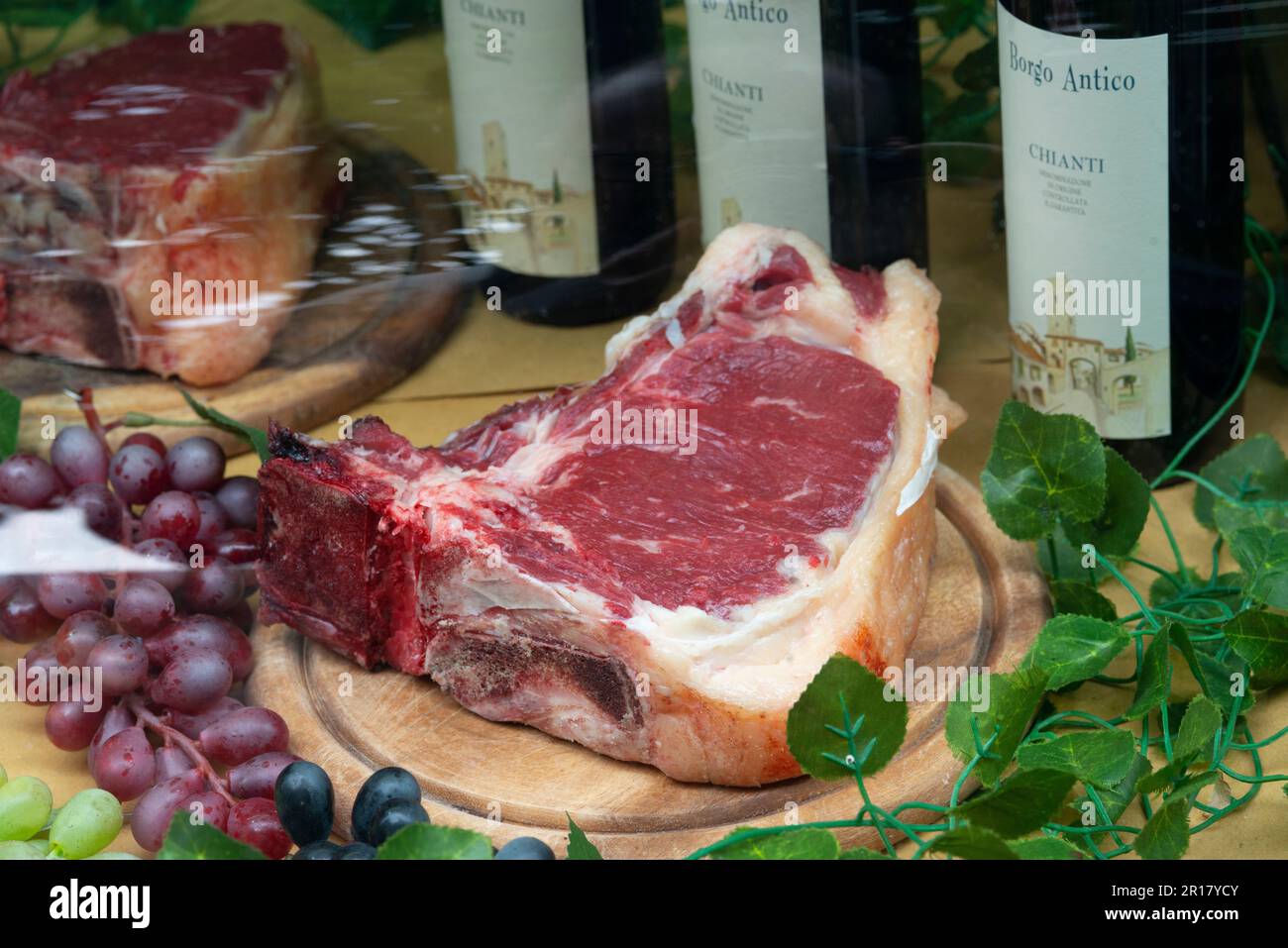 Italie, Festival de la cuisine de rue, Boucher typiquement toscan, bœuf frais Banque D'Images