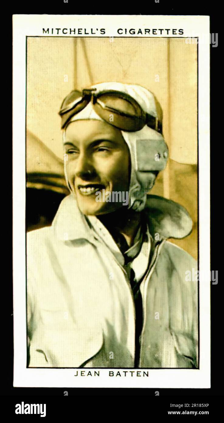 Jean Batten - carte à cigarettes vintage Banque D'Images