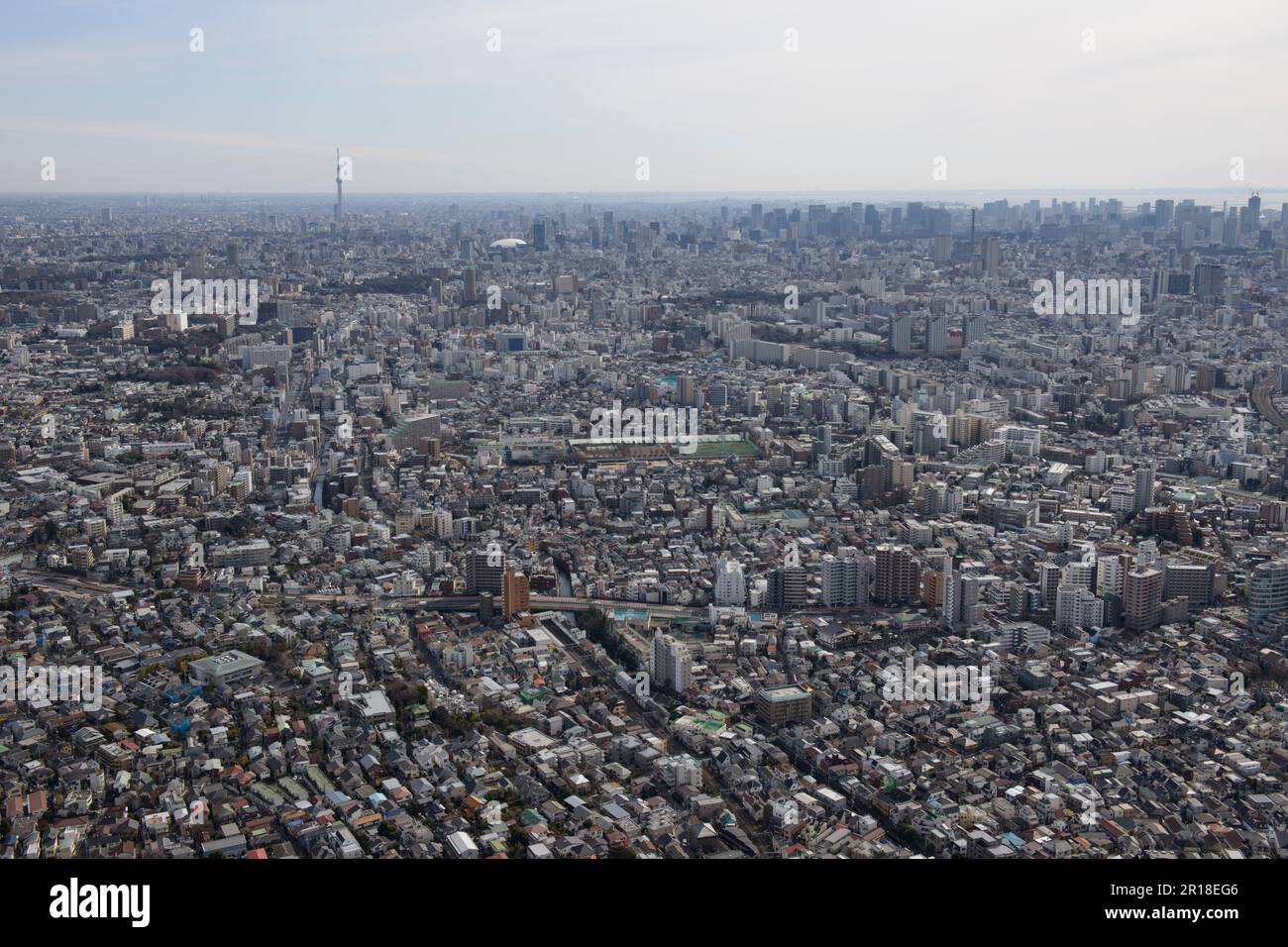Vue aérienne de la station de Nakai depuis le côté ouest vers la tour de l'arbre de ciel - direction du centre-ville Banque D'Images